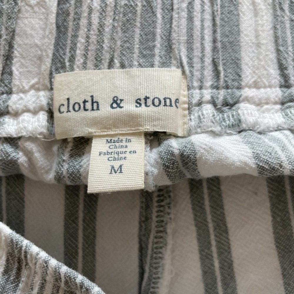 NWOT Anthropologie Cloth & Stone Striped Wide-Leg Linen Beach Summer Pants M - Picture 10 of 11